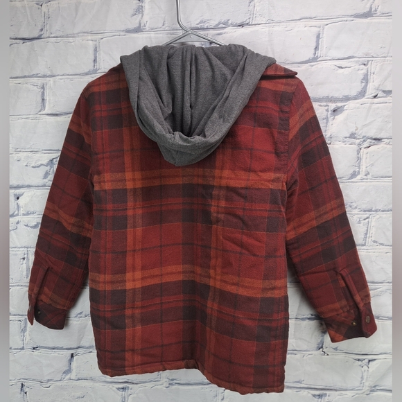 Tommy Bahama Kids Boys Shirt Jacket Quilted Hoodie Winter Red Plaid Size XL (14) - Picture 4 of 11